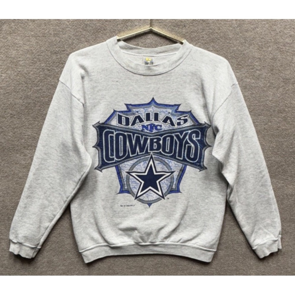 Vintage Dallas Cowboys Crew Sweater 1994 NFLP Men Large Gray Made In USA EUC